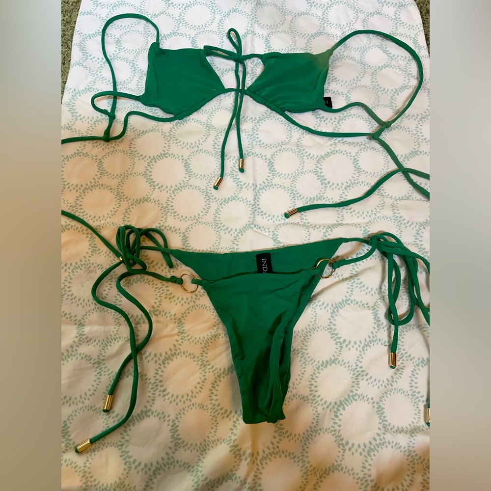 Size small INDAH. Green with gold hardware